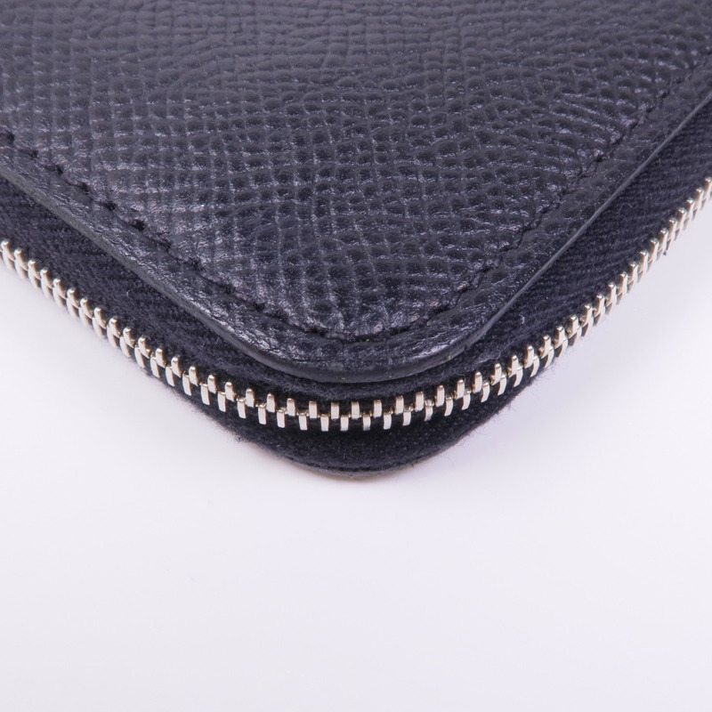 HERMES Epsom皮革Silk'In Compact Wallet銀扣錢包Noir-8