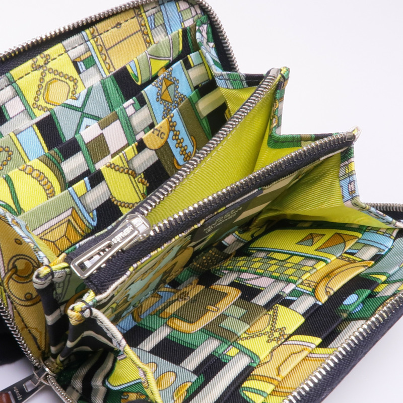 HERMES Epsom皮革Silk'In Compact Wallet銀扣錢包Noir-11