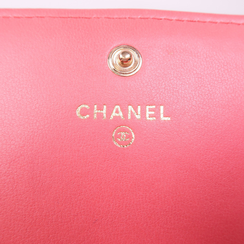 CHANEL 皮革Long Wallet金扣長錢包-11