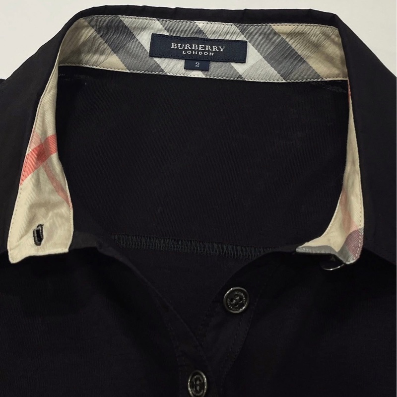 Burberry 倫敦 二穿反褶格紋口袋戰馬上衣近全新 黑-8