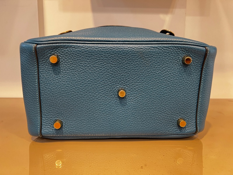 Hermes 普魯斯海峽綠 T/C皮 Lindy26金釦手提肩背包-4