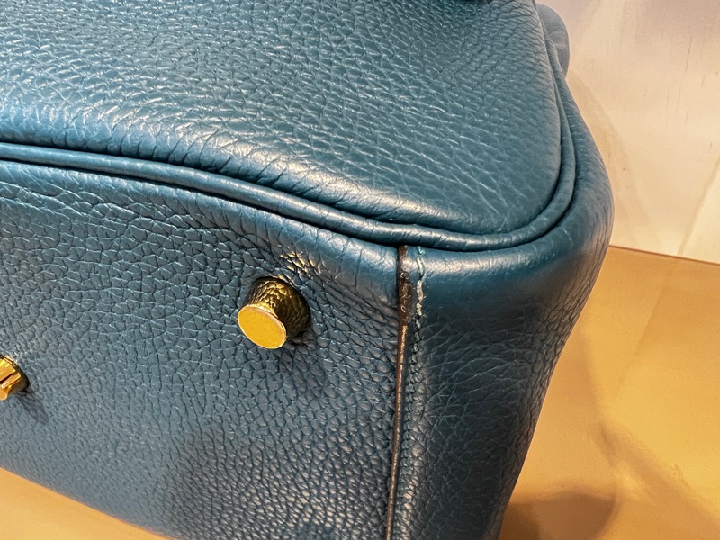 Hermes 普魯斯海峽綠 T/C皮 Lindy26金釦手提肩背包-6