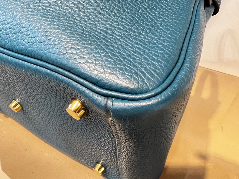 Hermes 普魯斯海峽綠 T/C皮 Lindy26金釦手提肩背包-8