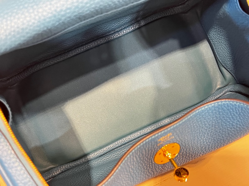 Hermes 普魯斯海峽綠 T/C皮 Lindy26金釦手提肩背包-10