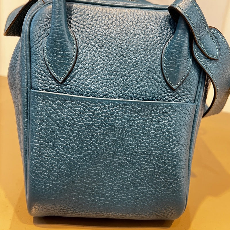 Hermes 普魯斯海峽綠 T/C皮 Lindy26金釦手提肩背包-20