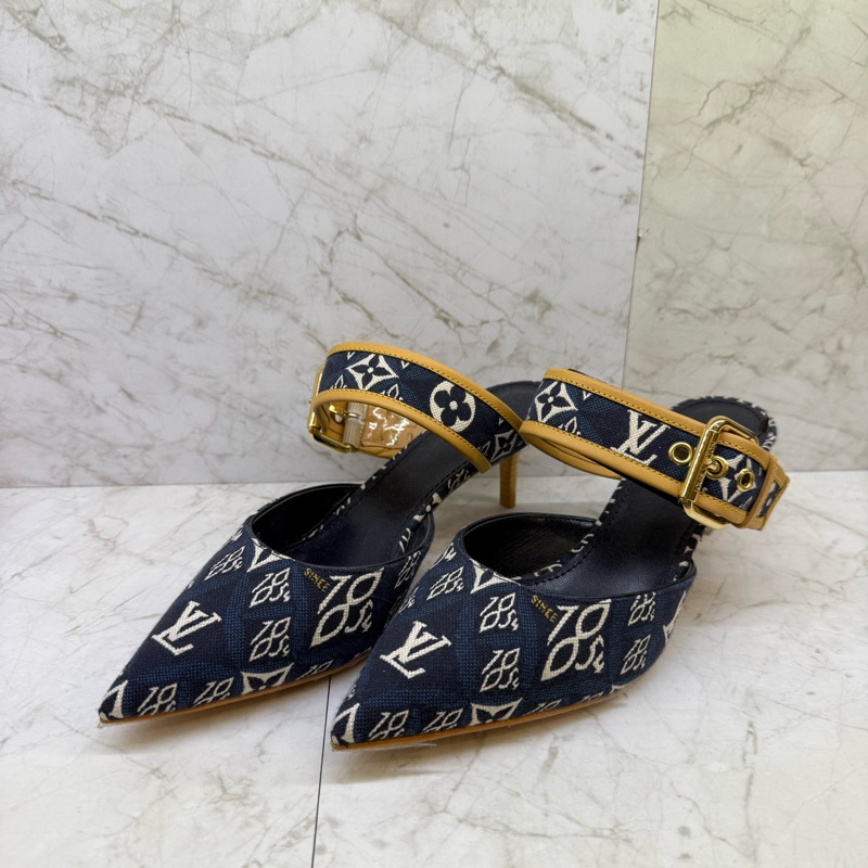 LV 牛仔單寧尖頭鞋-38號-0