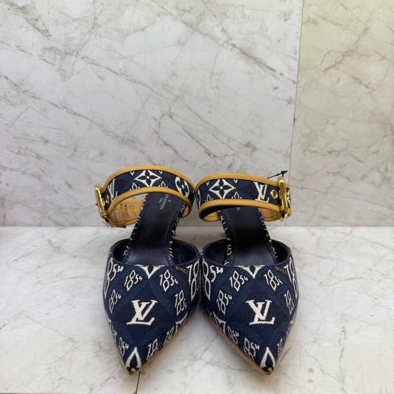 LV 牛仔單寧尖頭鞋-38號-1