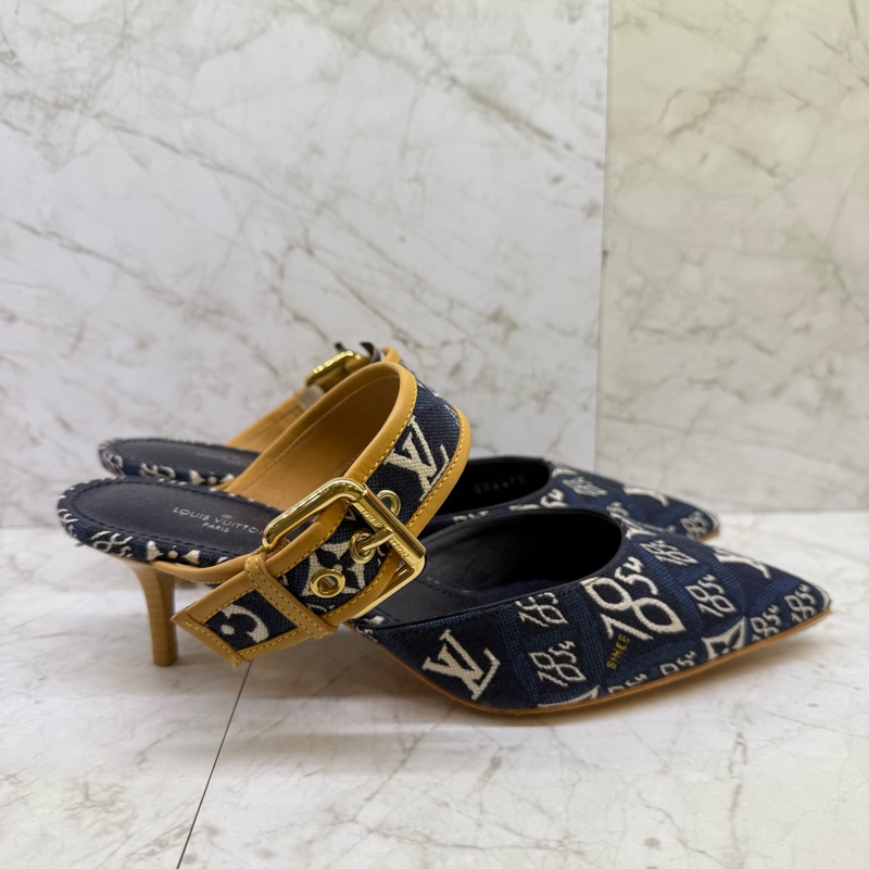 LV 牛仔單寧尖頭鞋-38號-2