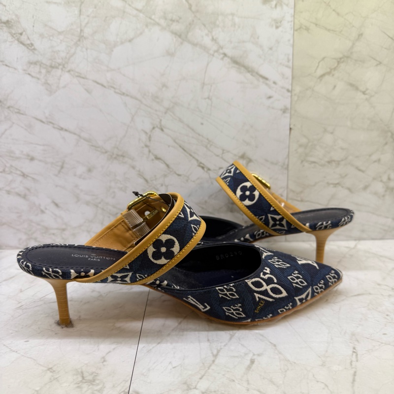 LV 牛仔單寧尖頭鞋-38號-3