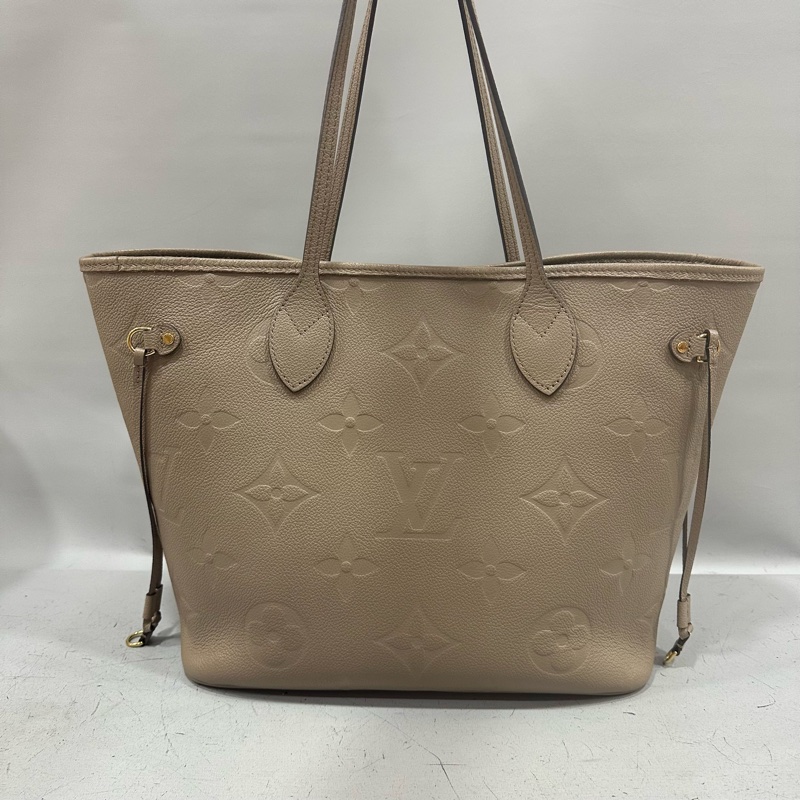 LV m45686 奶茶牛皮壓紋neverfull mm 子母包-3