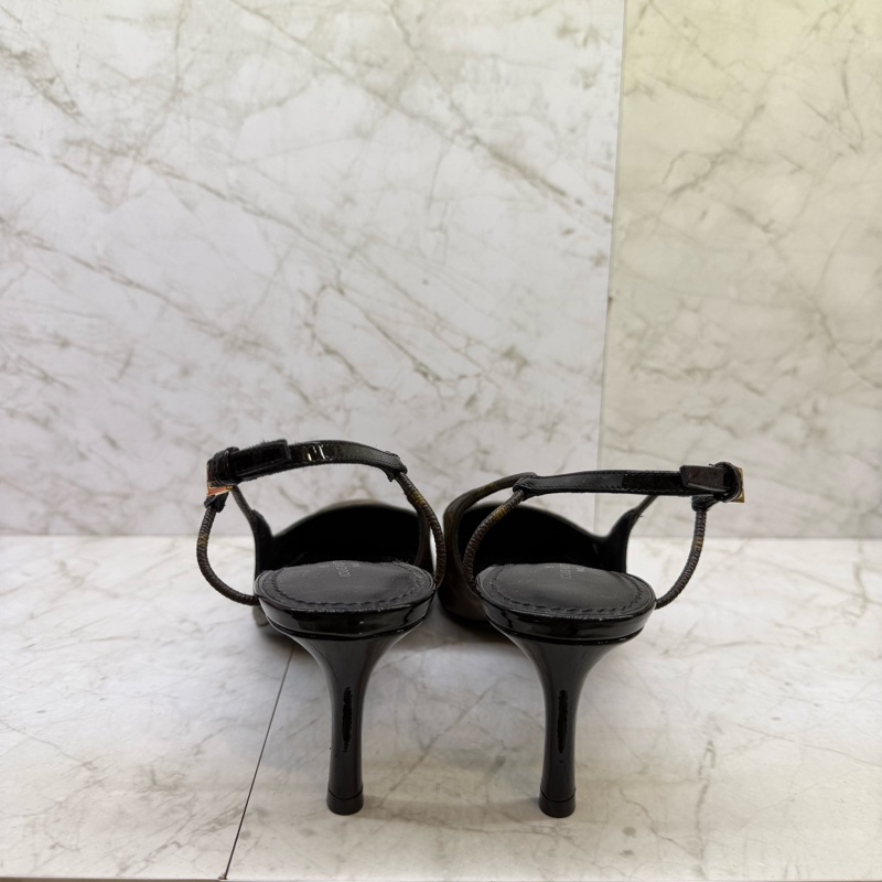 LV 原花紋尖頭高跟鞋-38號-4