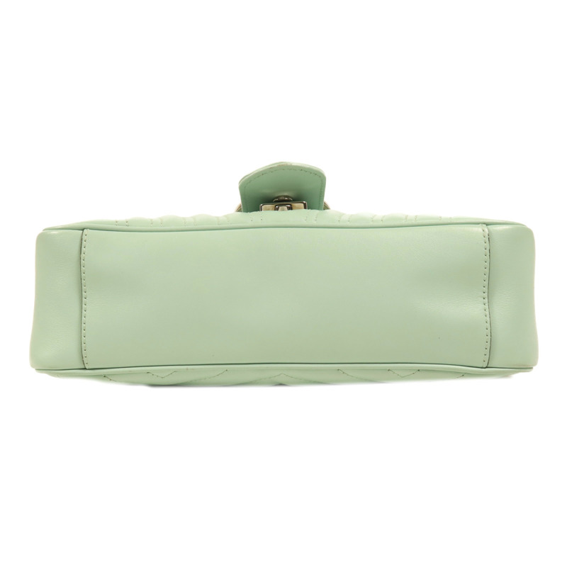 GUCCI 牛皮皮革GG Marmont銀扣肩背袋-3