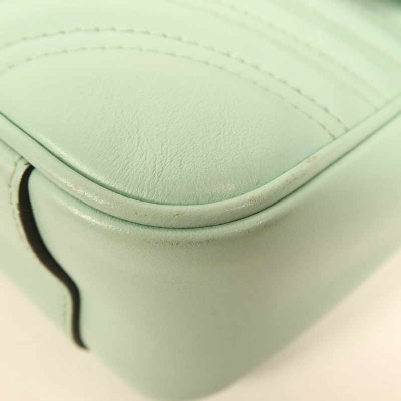 GUCCI 牛皮皮革GG Marmont銀扣肩背袋-9