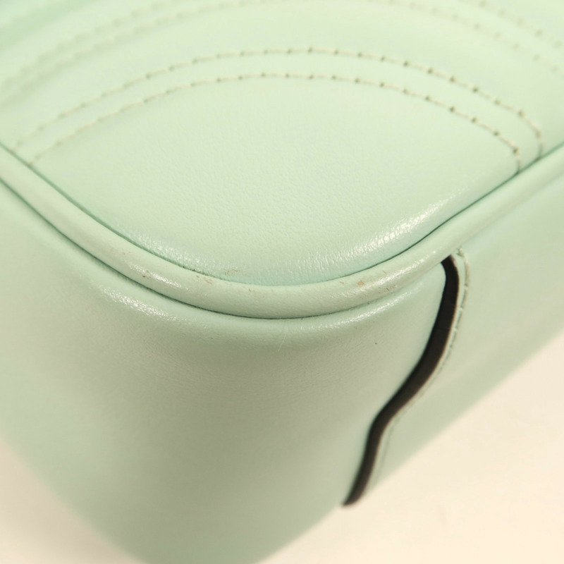 GUCCI 牛皮皮革GG Marmont銀扣肩背袋-10