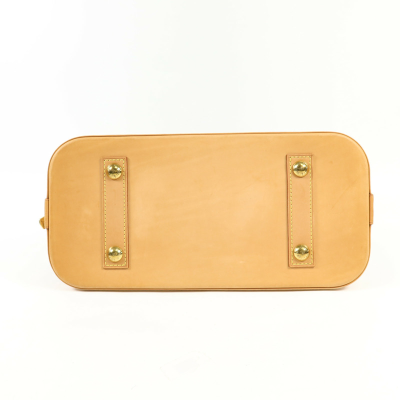 LOUIS VUITTON Monogram Alma金扣手挽袋棕色-3