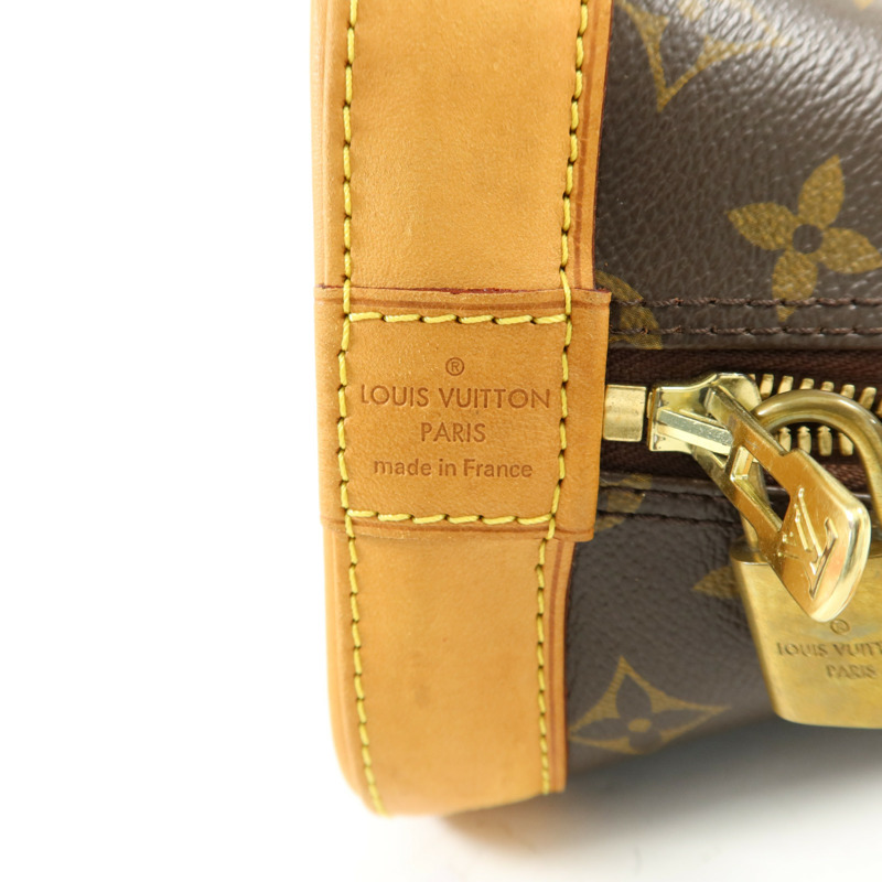 LOUIS VUITTON Monogram Alma金扣手挽袋棕色-6