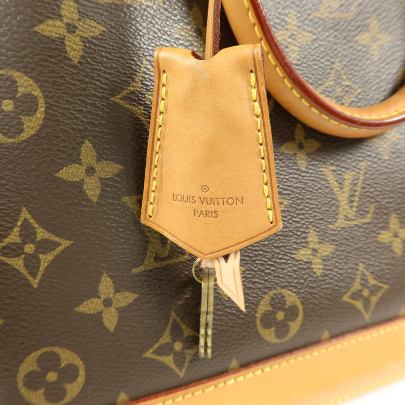 LOUIS VUITTON Monogram Alma金扣手挽袋棕色-7