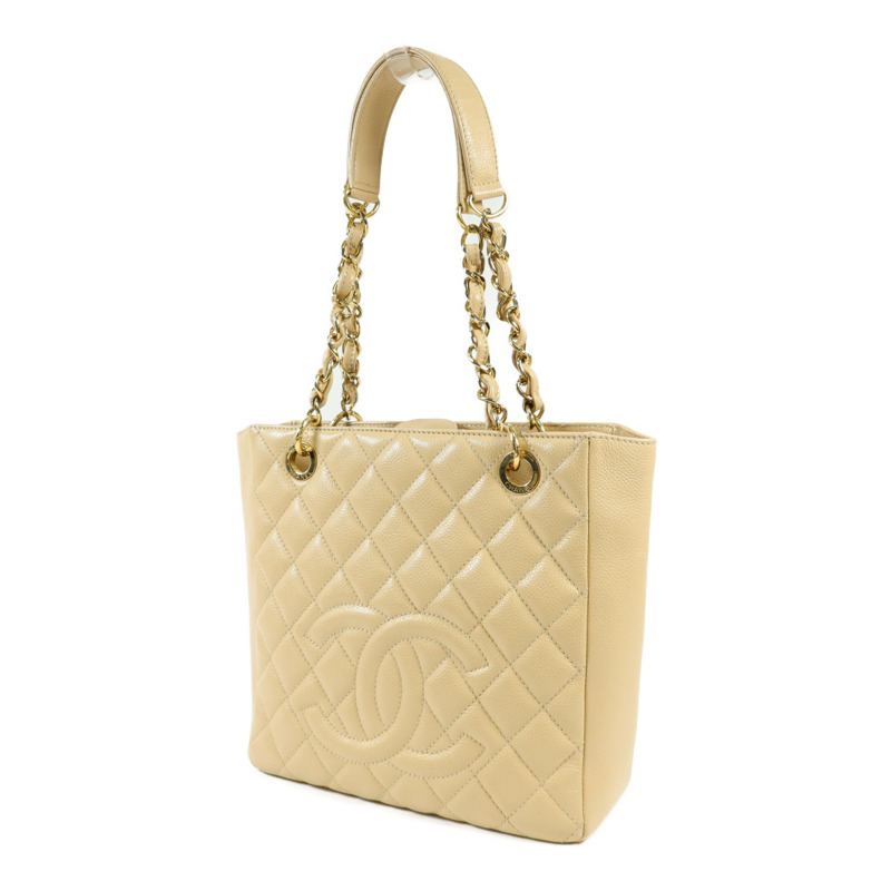 CHANEL 牛皮皮革PST Petite Shopping Tote Bag金扣肩背袋-2