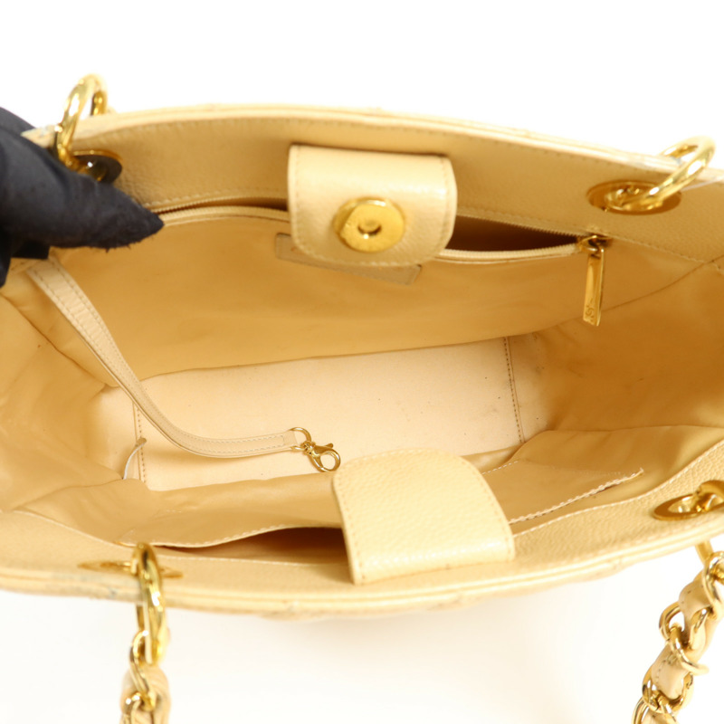 CHANEL 牛皮皮革PST Petite Shopping Tote Bag金扣肩背袋-6