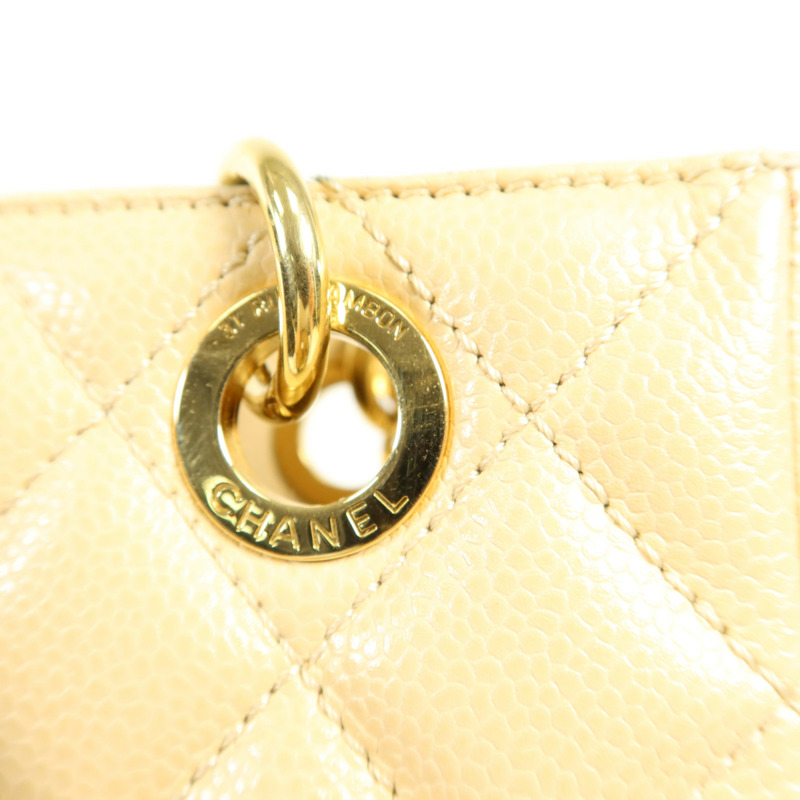 CHANEL 牛皮皮革PST Petite Shopping Tote Bag金扣肩背袋-10