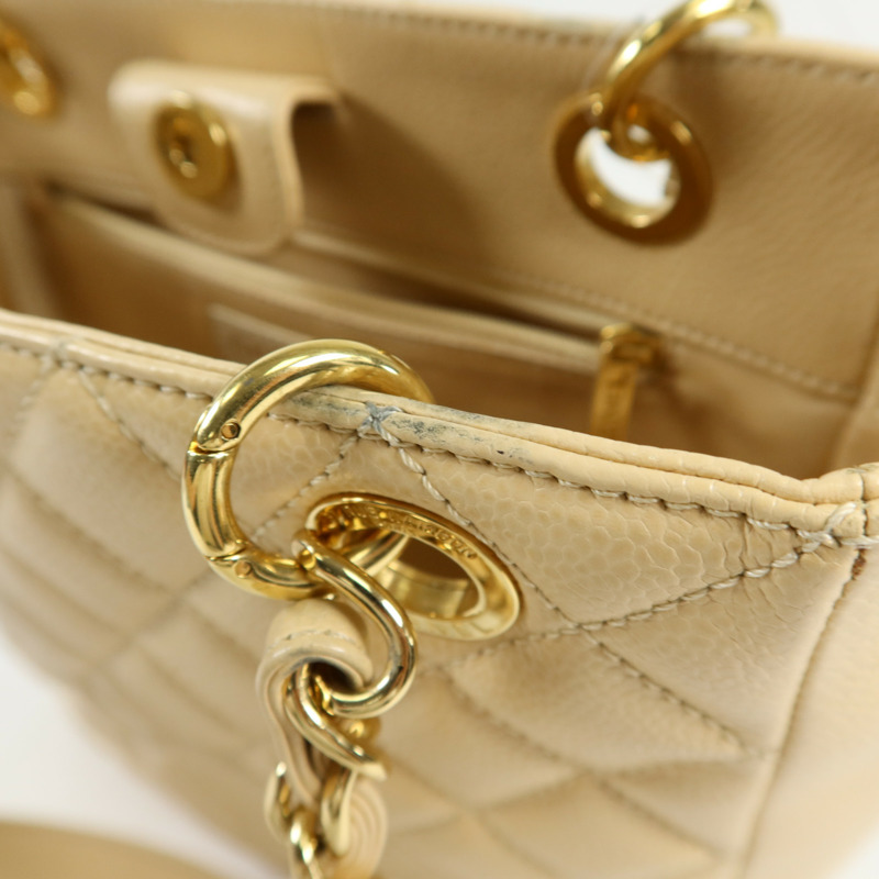 CHANEL 牛皮皮革PST Petite Shopping Tote Bag金扣肩背袋-20