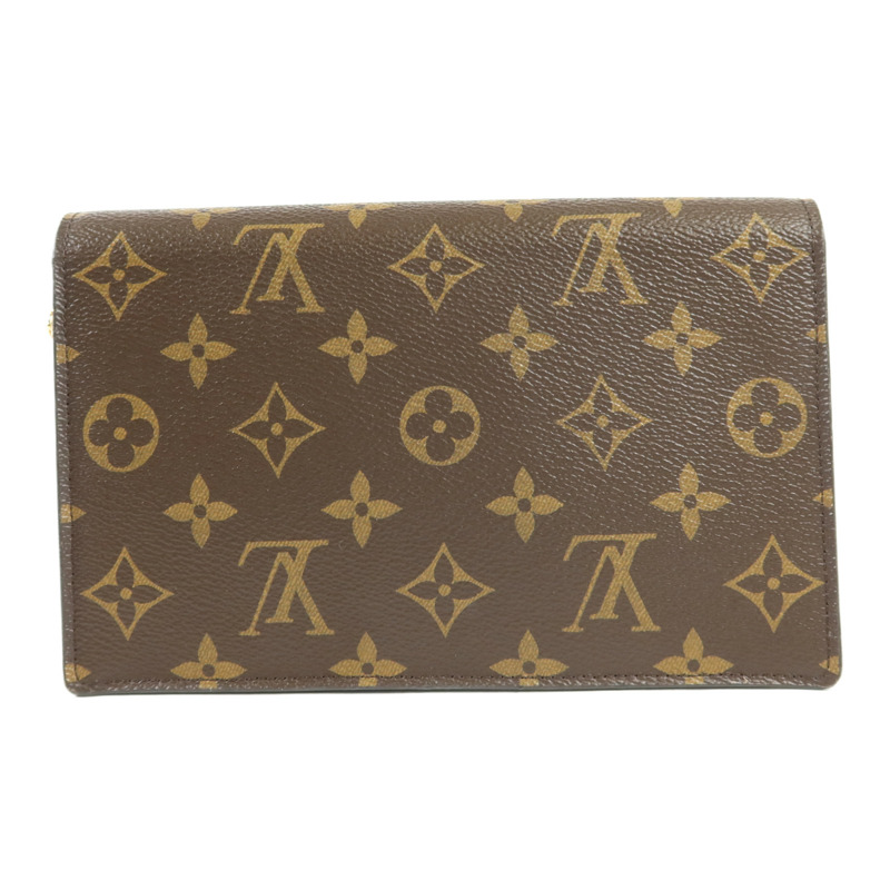 LOUIS VUITTON Monogram Flore Chain Wallet金扣鏈帶肩背袋-1