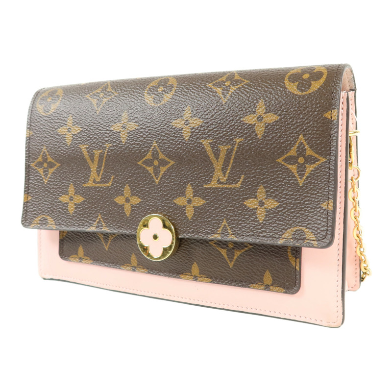 LOUIS VUITTON Monogram Flore Chain Wallet金扣鏈帶肩背袋-2