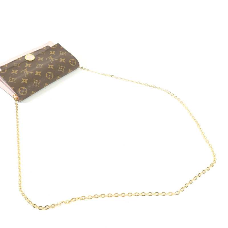 LOUIS VUITTON Monogram Flore Chain Wallet金扣鏈帶肩背袋-4