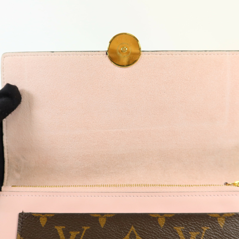 LOUIS VUITTON Monogram Flore Chain Wallet金扣鏈帶肩背袋-7