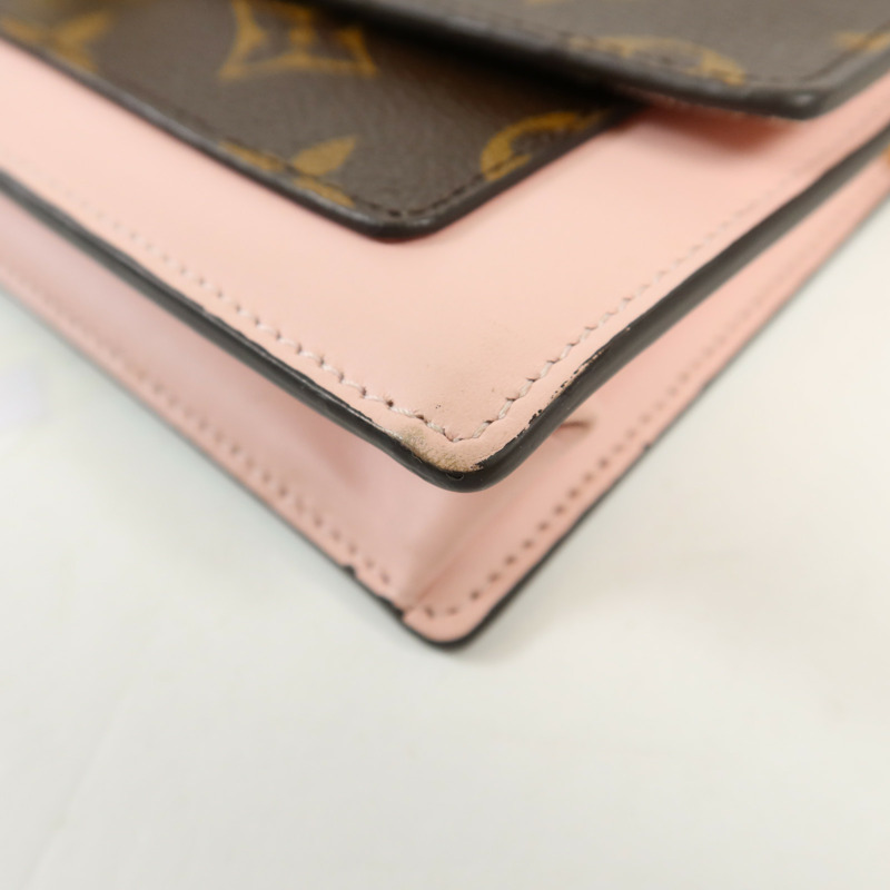 LOUIS VUITTON Monogram Flore Chain Wallet金扣鏈帶肩背袋-11