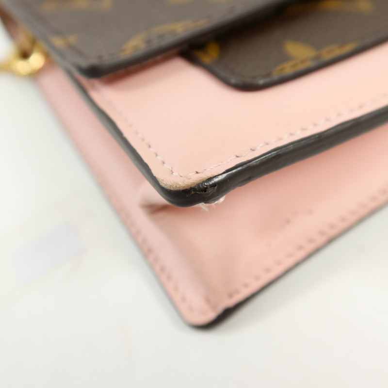 LOUIS VUITTON Monogram Flore Chain Wallet金扣鏈帶肩背袋-12