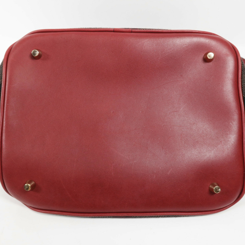 BURBERRY 帆布/牛皮皮革Shoulder Bag金扣手挽肩背兩用袋-12