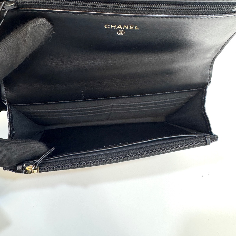 CHANEL黑金牛鏤空雙C手柄Woc鏈包AP2804-7