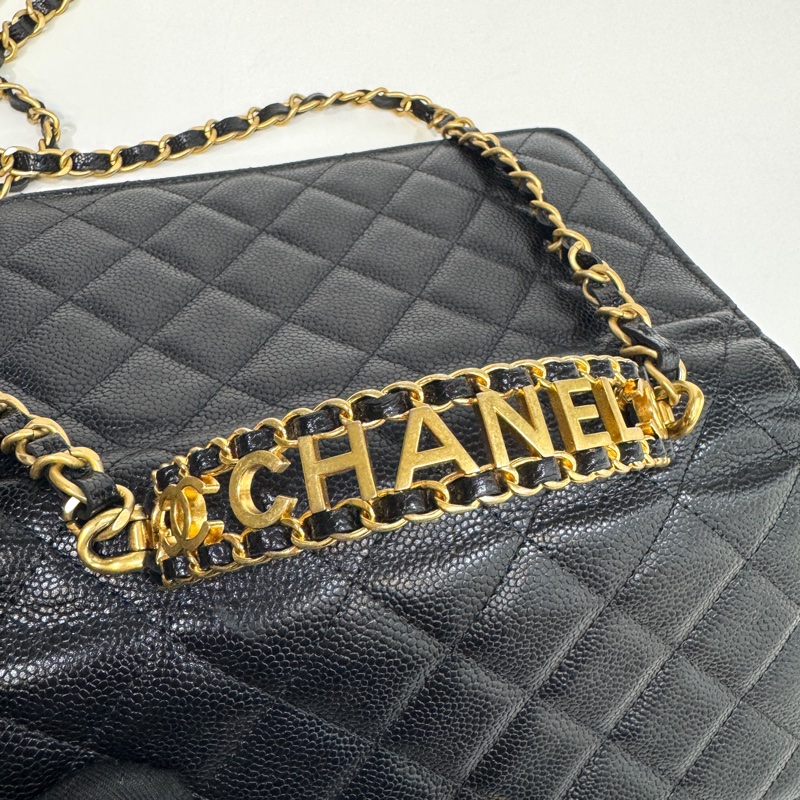 CHANEL黑金牛鏤空雙C手柄Woc鏈包AP2804-12