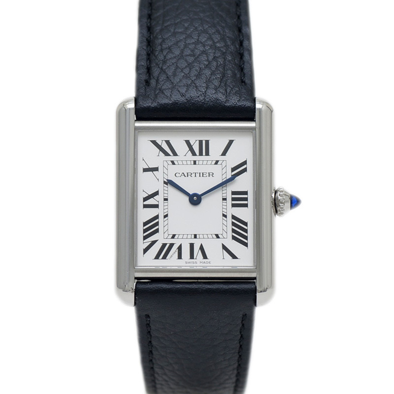 卡地亞 Tank Must LM 女士銀色錶盤腕錶,不鏽鋼皮革,石英機芯,WSTA0041-0