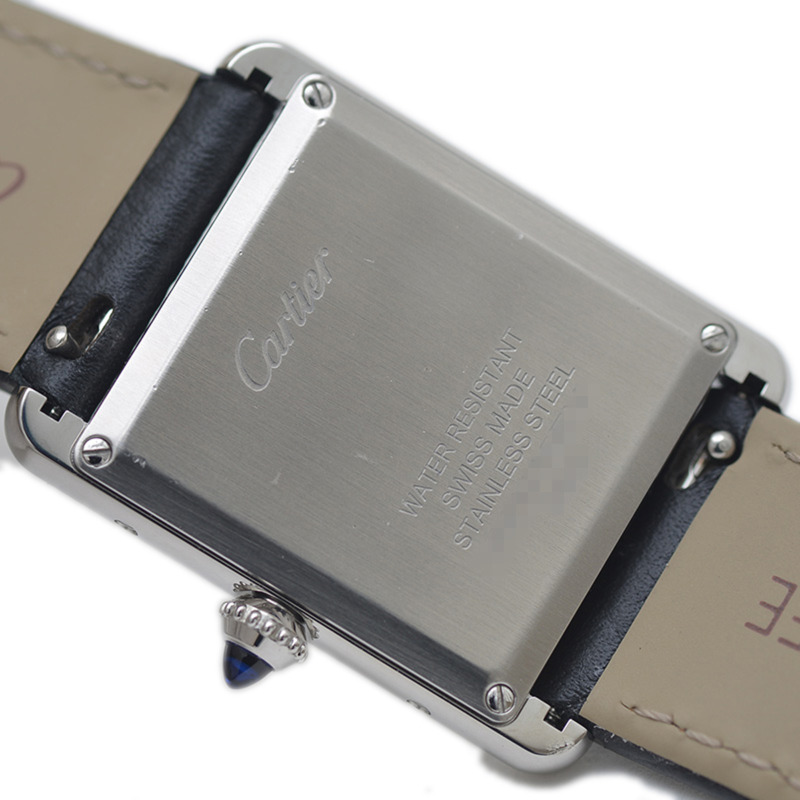 卡地亞 Tank Must LM 女士銀色錶盤腕錶,不鏽鋼皮革,石英機芯,WSTA0041-3