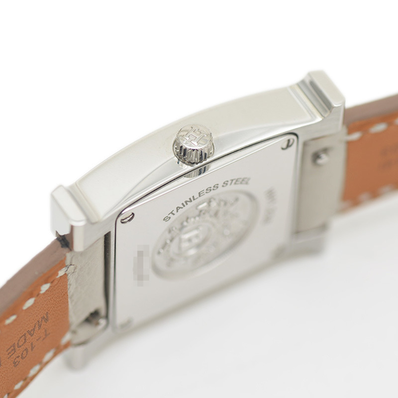 愛馬仕 H 迷你腕錶 女款 貝殼錶盤 不鏽鋼 鑽石 石英機芯 HH1.235-2