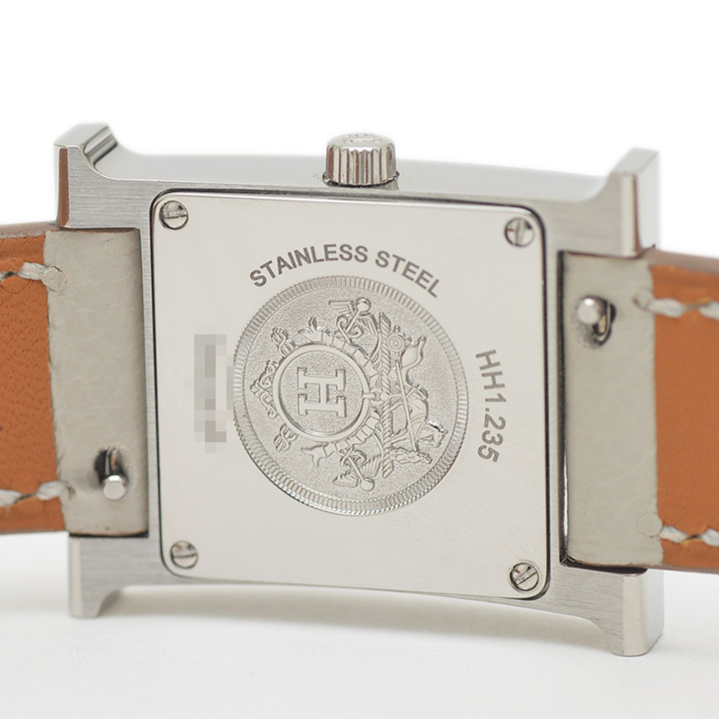 愛馬仕 H 迷你腕錶 女款 貝殼錶盤 不鏽鋼 鑽石 石英機芯 HH1.235-4