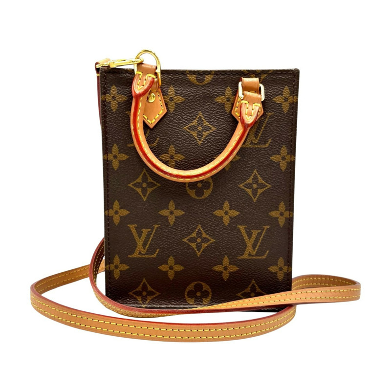 Louis Vuitton Petite Sac Plat 手提包 M81295 Monogram 帆布 棕色 女款-0