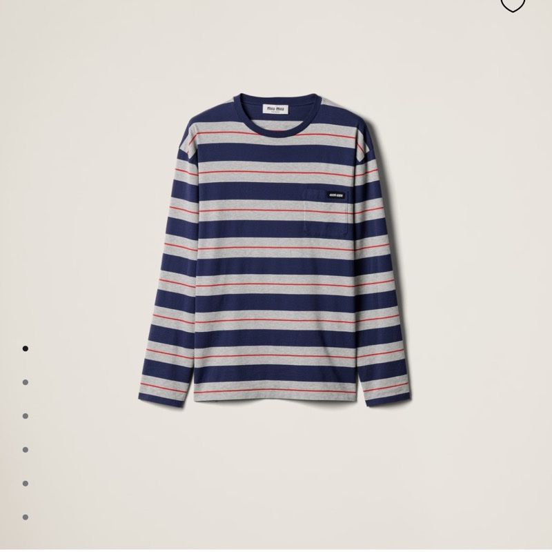 全新miu miu紅藍條紋oversize大T恤衛衣-0