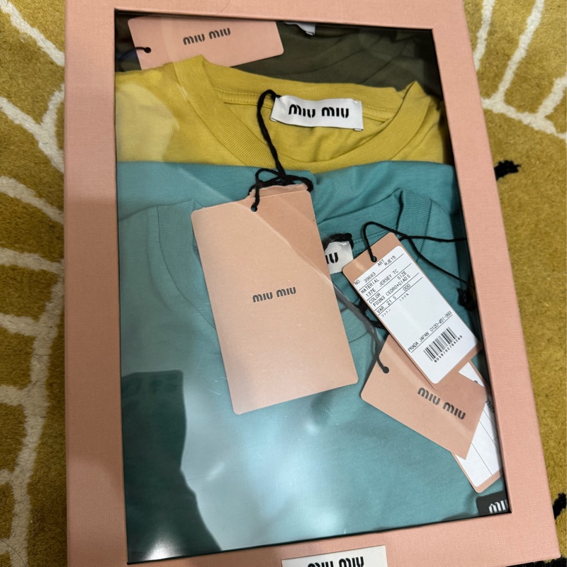 miumiu 24SS三件套黃色長袖T恤 S-2