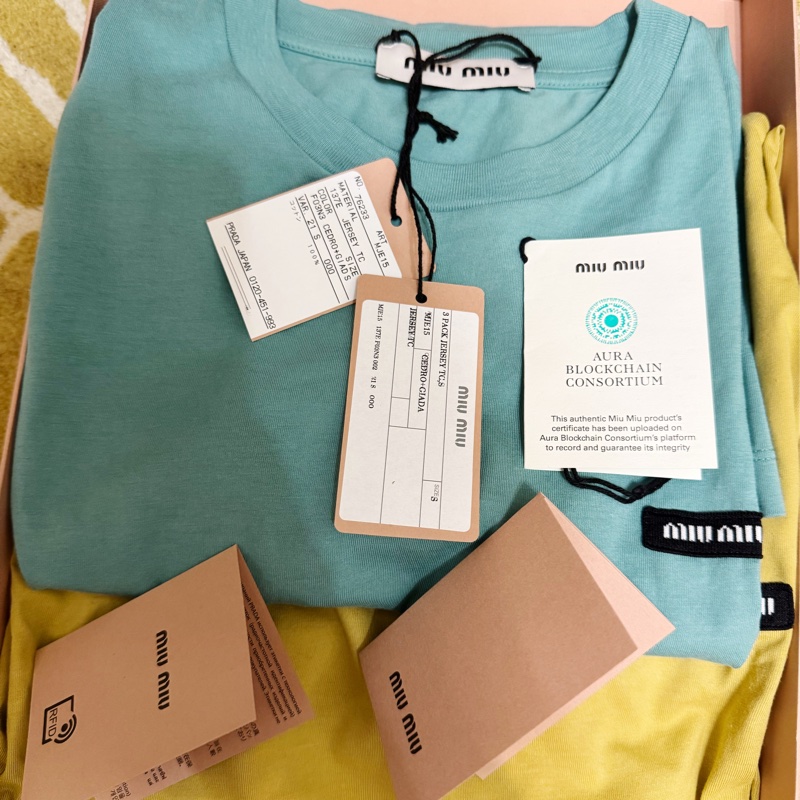 miumiu 24SS三件套黃色長袖T恤 S-4