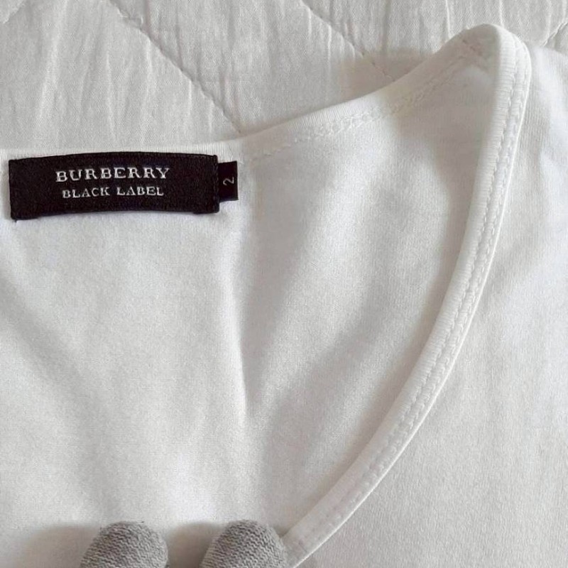 絕版BURBERRY 博柏利 BLACK LABEL 黑標  男白色長袖上衣2號-5