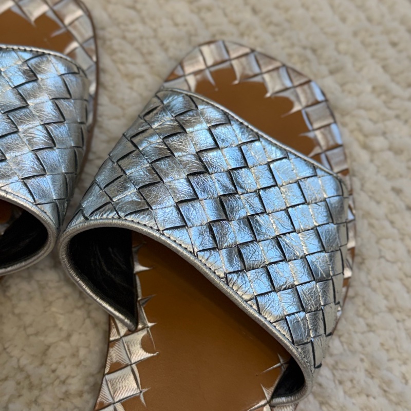 Bottega Veneta 真皮拖鞋 小羊皮拖鞋 Bv 銀色-2