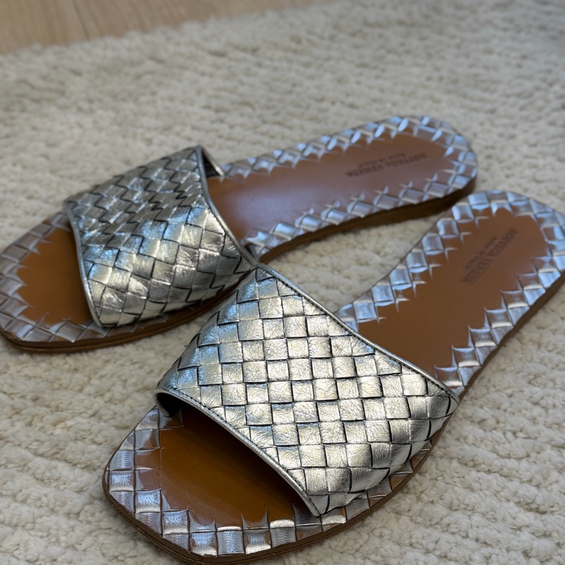 Bottega Veneta 真皮拖鞋 小羊皮拖鞋 Bv 銀色-7