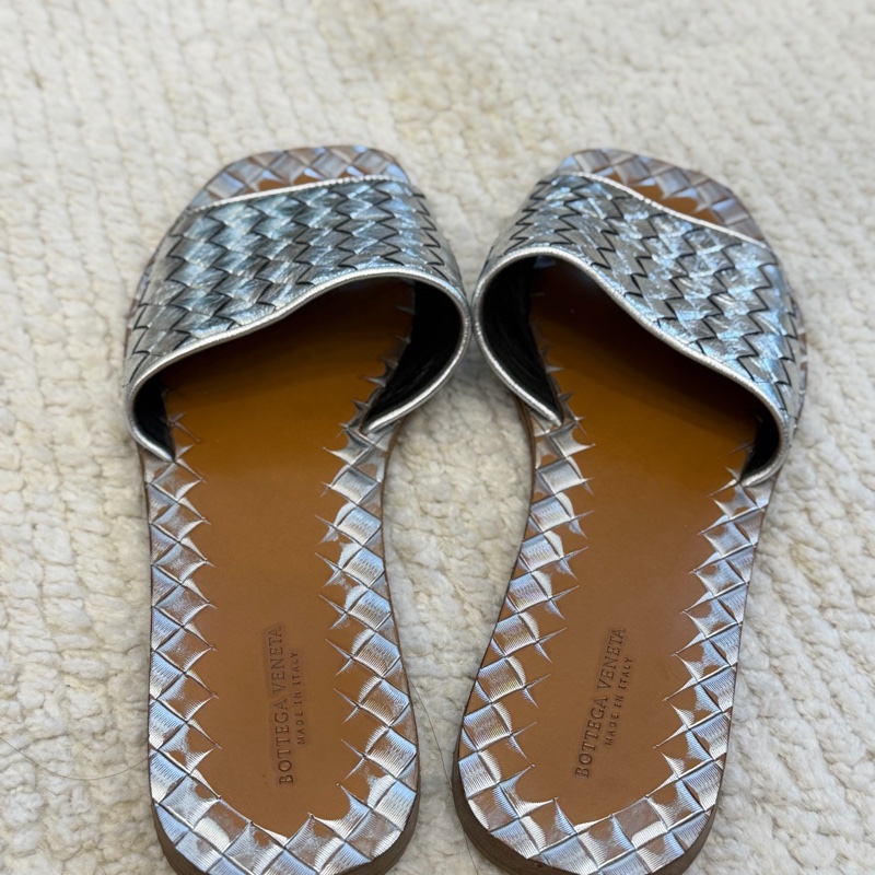 Bottega Veneta 真皮拖鞋 小羊皮拖鞋 Bv 銀色-9
