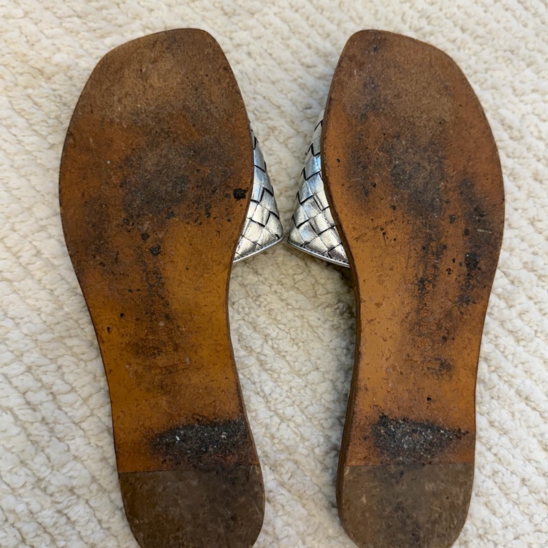 Bottega Veneta 真皮拖鞋 小羊皮拖鞋 Bv 銀色-12