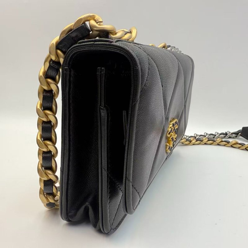 CHANEL 19 BAG 系列WOC wallet on chain 黑色山羊皮-2