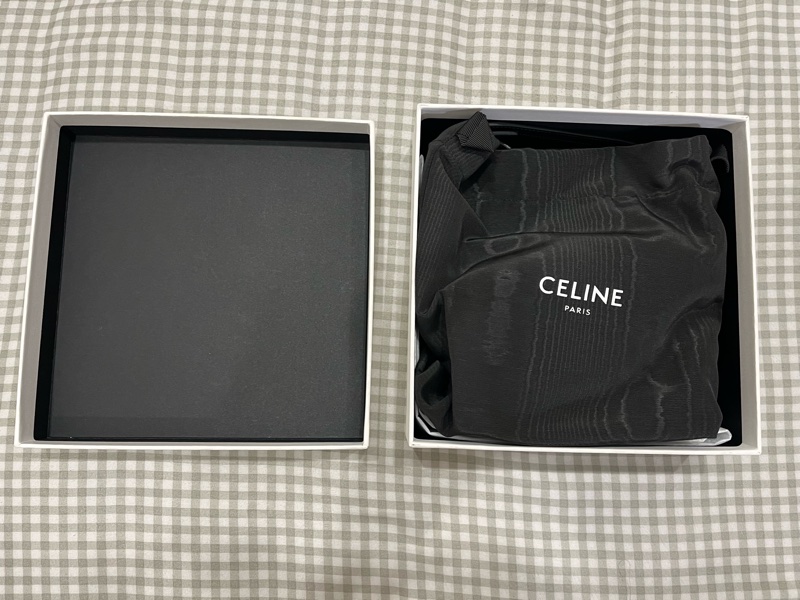 CELINE 斜背包 小包 CLAUDE 黑金 小廢包-4