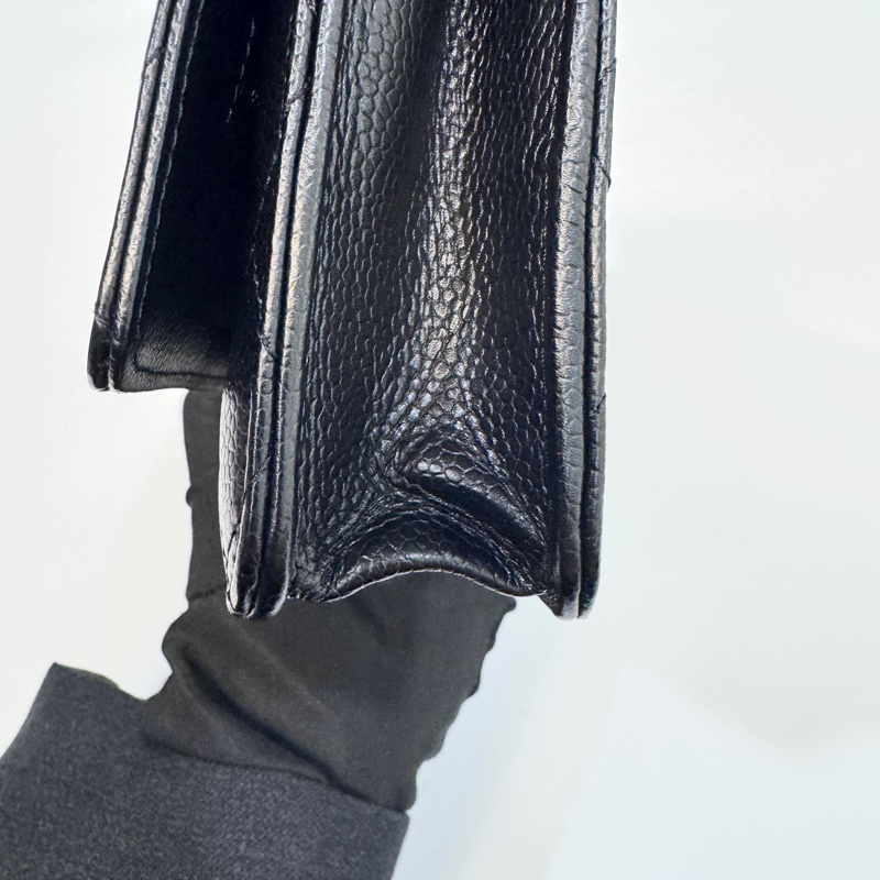 Chanel黑金荔枝皮磁吸釦Woc  AP0250-9